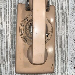 Bell System Western Electric  Pink Beige Rotary Dial Wall Telephone UNTESTED